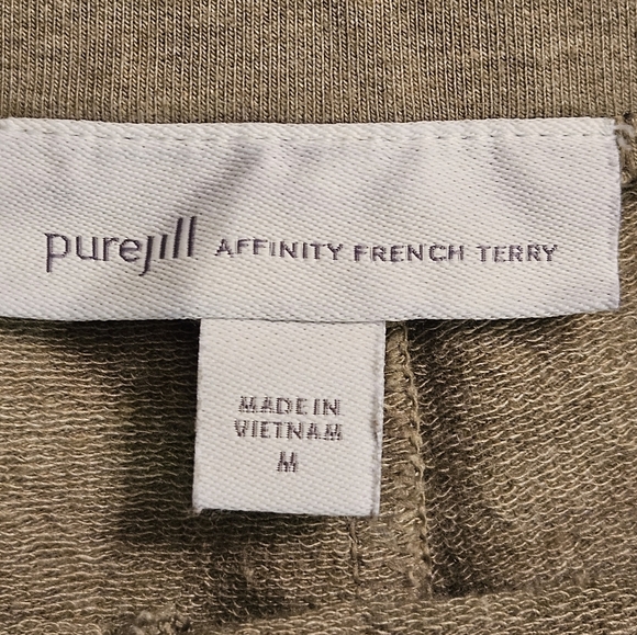 PureJill Affinity French Terry Straight Leg Pull On Pima Cotton Green Pockets M - Picture 9 of 11